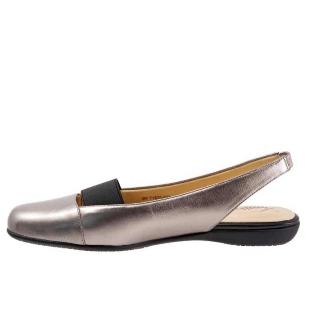 Bronze Closed Toe Slingback Comfort Mule Flats - Picture 8 of 15